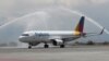Armenia - A Fly Arna plane lands at Yerevan's Zvartnots airport on an inaugural flight, June 10, 2022.