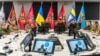 Претставници на Украина за време на виртуелната средба на Контакт групата за одбрана на Украина во формат Рамштајн. Киев, 23 јануари 2024 година. 