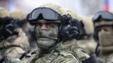 Спецназ "Ахмат" на построении в Чечне