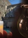 Кыргызстандын Токтогул ГЭСи жана ага кошулган башка сүрөттөрдүн коллажы.