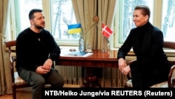 Метте Фредериксен и Владимир Зеленский