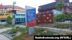 Сітілайт з російською політичною пропагандою в окупованому Бердянську, серпень 2022 року