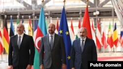 Եվրամիության խորհրդի նախագահ Շառլ Միշելի, Հայաստանի վարչապետ Նիկոլ Փաշինյանի և Ադրբեջանի նախագահ Իլհամ Ալիևի հանդիպումը Բրյուսելում, 31-ը օգոստոսի, 2023թ.