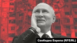 Колаж на президента на Русия Владимир Путин