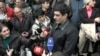 Armenia - Goris Mayor Arush Arushanian speaks with journalists after his release from custody, March 28, 2022.