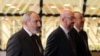 Belgium - European Council President Charles Michel, Armenian Prime Minister Nikol Pashinian and Azerbaijani President Ilham Aliyev begin a trilateral meeting in Brussels, April 6, 2022.