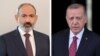 Nikol Paşinyan (solda) və Receb Tayyip Ərdoğan