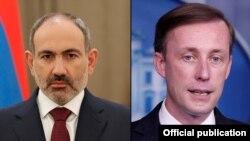 И. о. премьер-министра Армении Никол Пашинян (слева) и советник президента США по вопросам национальной безопасности Джейк Салливан 