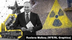 Российский президент Владимир Путин, фотоколлаж