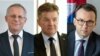 Glavni pregovarač Kosova Besnik Bisljimi, specijalni predstavnik EU za dijalog Miroslav Lajčak i glavni pregovarač Srbije Petar Petković.