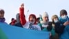 Яна Дробноход на акции протеста