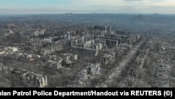 Вид на разрушенный Торецк