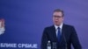 Serbia -- EU Special Representative for the Pristina-Belgrade Dialogue Miroslav Lajcak with president of Serbia Aleksandar Vucic (pictured) in Belgrade, March 3, 2021.
