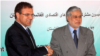 Pakistan Finance minister Mohammad Ishaq Dar (R) and Afghan Finance minister Hazrat Omar Zakhilwal during a press conference in Kabul in 2014.