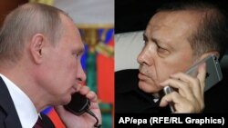 Рускиот претседател Владимир Путин и турскиот претседател Реџеп Таип Ердоган.