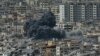 Smoke rises from the site of an Israeli strike in southern Beirut on March 28, 2025.