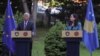 Predsjednik Evropskog vijeća Antonio Costa sa predsjednicom Kosova Vjosom Osmani, u Prištini, 14. maja.