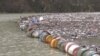 Bosnaia and Herzegovina, Visegrad, waste at the hydroelectric power plants Visegrad