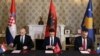 Ministri odbrane potpisali su Deklaraciju o vojnoj saradnji Kosova, Albanije i Hrvatske u Tirani, 18. marta 2025.