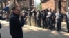 Начальник Полиции Армении Валерий Осипян на центральной площади Иджевана обращается к военнослужащим войск полиции, 18 июля 2019 г․