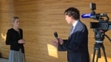 STRASBOURG / RFE/RL Europe Editor Rikard Jozwiak interviewing EU Foreign Policy Chief Kaja Kallas