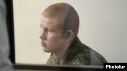 Российский военнослужащий Валерий Пермяков, обвиняемый в убийстве семьи Аветисян, Гюмри, 12 августа 2015 г.