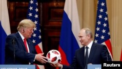 Президент США Дональд Трамп і президент Росії Володимир Путін, Гельсінкі, 16 липня 2018 року