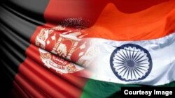 د هند او افغانستان د بیرغونو ګډ انځور.