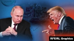 Путин, Трамп, война и санкции. Коллаж