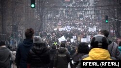 Protest studenata u blokadi i građana, Beograd, 24. januara 2025.