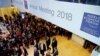 Президент Доналд Трамп Давос форумуна келген учур. 26-январ, 2018-жыл. 