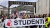 Fotografija iz arhive, jedan od studentskih protesta ogranizovan u Novom Pazaru, 12 april 2025.