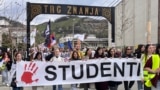 Fotografija iz arhive, jedan od studentskih protesta ogranizovan u Novom Pazaru, 12 april 2025.