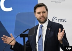 Віцепрезидент США Джей Ді Венс під час своєї промови. Мюнхен, 14 лютого 2025 року