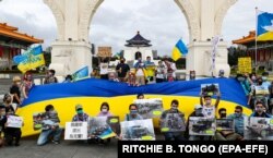 Тайвань. Під час акції проти збройного вторгнення Росії до України. Тайбей, 8 травня 2022 року
