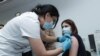 Armenia - Armenian Health Minister Anahit Avanesian is vaccinated against COVID-19 in Yerevan, April 28, 2021