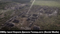 Руины Часова Яра на аэросъемке 24-й ОМБр имени Короля Данила