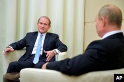 Ukrajinski proruski političar Viktor Medvedčuk na sastanku sa predsednikom Rusije Vladimirom Putinom, oktobar 2020.