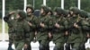 Белорусские военнослужащие маршируют во время церемонии открытия совместных стратегических учений вооруженных сил Российской Федерации и Республики Беларусь «Запад-2021» на полигоне Мулино в Нижегородской области, Россия, 9 сентября 2021 года