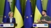 Президент України Володимир Зеленський та президентка Європейської комісії Урсула фон дер Ляєн на пресконференції. Київ, 11 червня 2022 року
