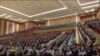 Öňki Halk Maslahatynyň adatdan daşary duşuşgy. 11-nji fewral, 2022 ý. Aşgabat, Türkmenistan. Döwlet telewideniýesiniň arhiw suraty.
