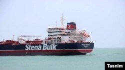 The British operated oil tanker Stena Impero impounded in Iran's port of Bandar Abbas in July 2019.