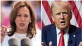 ABŞ-da prezidentlik saýlawlarynda Demokratik partiýadan kandidat Kamala Harris (çepde) we Respublikançylardan dalaşgär Donald Tramp.