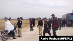 په لکي مروت کې پولیس د ګشت پر مهال. (انځور: ارشیف)
