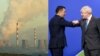 Kyrgyzstan's president Sadyr Japarov and British president Boris Johnson collage COP26