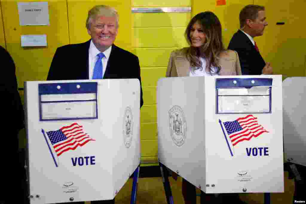 8 ноября 2016 года Дональд и Мелания Трамп проголосовали на выборах президента США в городе Нью-Йорке 