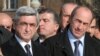 Armenia - President Serzh Sarkisian (L) and his predecessor Robert Kocharian visit Gyumri, 7 December 2008. 